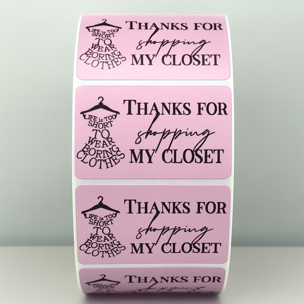 Thanks for Shopping My Closet Stickers – Cute Labels for Clothing Orders